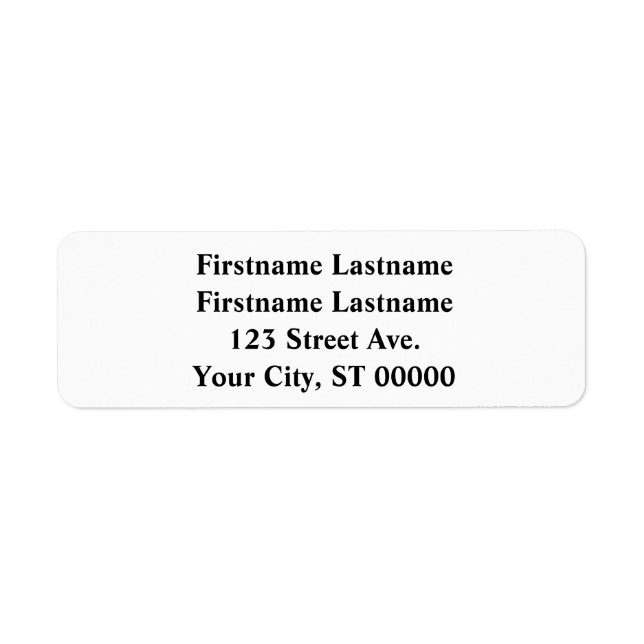 Returadressetikett för ett par med två Namn Returadress Etikett (Framsidan)