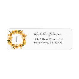 Returadressetikett för fallande solrosa-Blommigt Returadress Etikett