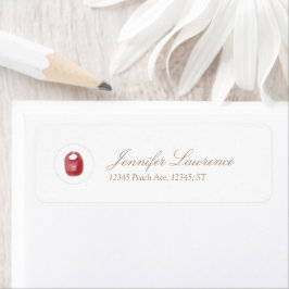 Returadressetikett för Festive Red Baby Shower Returadress Etikett