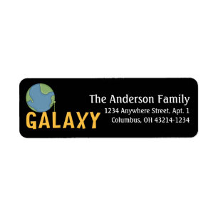 Returadressetikett för Galaxy Space-tema Returadress Etikett