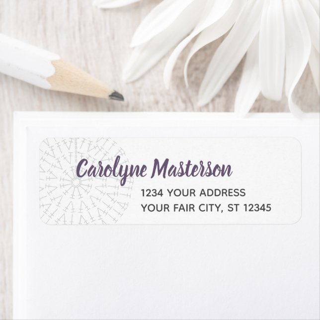 Returadressetikett för Graph Lila Crochet Chart Returadress Etikett (Insitu)