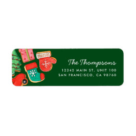 Returadressetikett för Grönt av julsocker Returadress Etikett