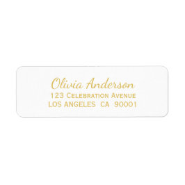 Returadressetikett för Guld Text Bröllop Returadress Etikett