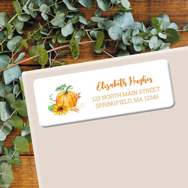 Returadressetikett för höstfärgspumpor returadress etikett (Skapare uppladdad)