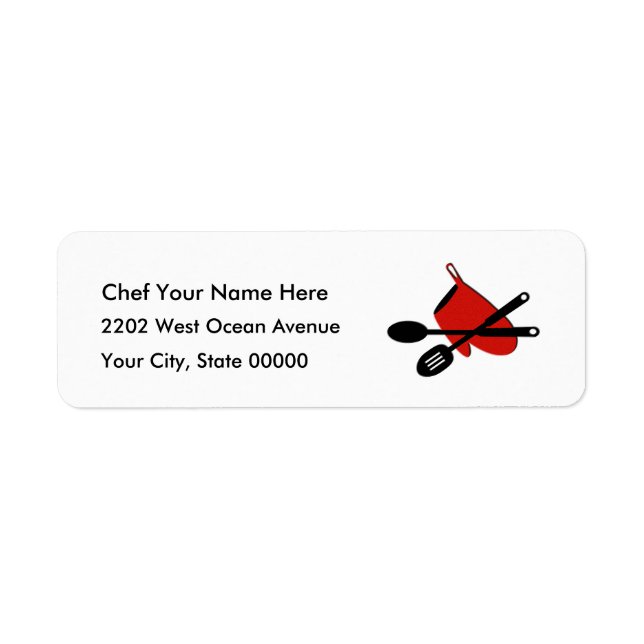 Returadressetikett för ikon för Chef Kitchen Returadress Etikett (Framsidan)