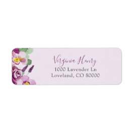 Returadressetikett för Lavender Blommigt Returadress Etikett
