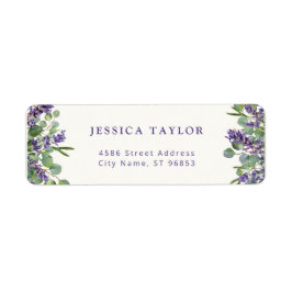 Returadressetikett för Lavender & Eucalyptus Blomm Returadress Etikett