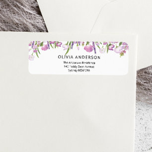 Returadressetikett för Lavender Flowers Returadress Etikett