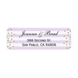 Returadressetikett för Lavender och Guld Bröllop Returadress Etikett