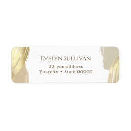 Returadressetikett för målpenseldrag för guld returadress etikett