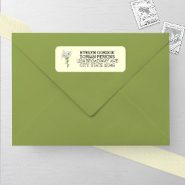 Returadressetikett för minimalistisk vit Lily Bröl Returadress Etikett