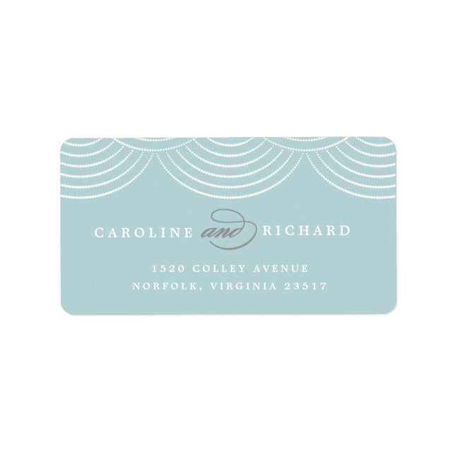 Returadressetikett för Mint Art Deco String Ljus Adressetikett (Framsidan)
