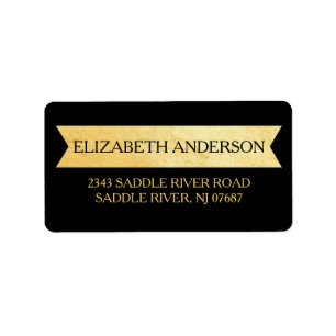 Returadressetikett för Modern Faux Gold Foil Banne Adressetikett