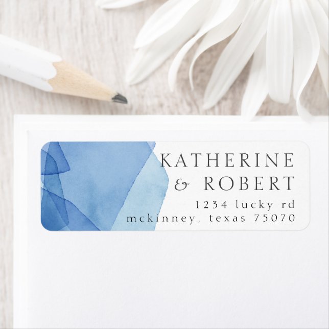 Returadressetikett för moderna vattenfärgsformer returadress etikett (Insitu)