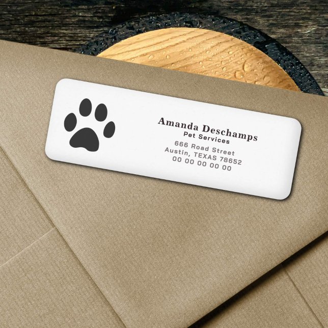 Returadressetikett för Pet Services Returadress Etikett (Pet Services Return Address Label)