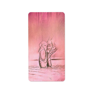 Returadressetikett för rosa Ballet Shoes Adressetikett