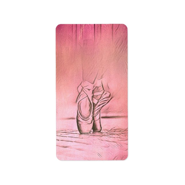 Returadressetikett för rosa Ballet Shoes Adressetikett (Framsidan)