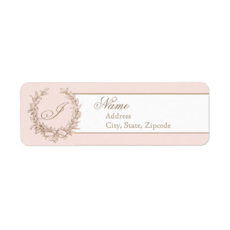 Returadressetikett för rosa Vintage Fransk Returadress Etikett
