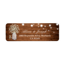 Returadressetikett för Rustic Baby's Band Ljus Ret Returadress Etikett