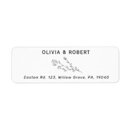 Returadressetikett för Rustic Botanical Bröllop Returadress Etikett