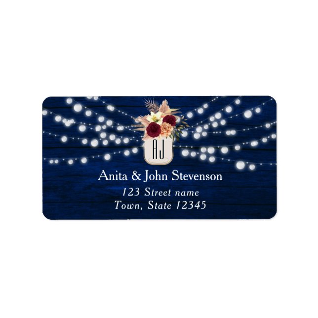 Returadressetikett för Rustic Bröllop Adressetikett (Framsidan)