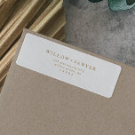 Returadressetikett för Rustic Guld-skript Returadress Etikett<br><div class="desc">Returetiketterna för det här roustiska guld-skriptet är perfekt för ett landsbyggsbröllop. Den enkla och moderna designen guld och vitt har en unik, handskriven kalligrafiskrift med en contemporary minimalistisk boho stil. Anpassade i alla färg. Behålla designen minimal och förenklad, eller anpassa den genom att lägga till egna bilder och teckningar. Dessa...</div>