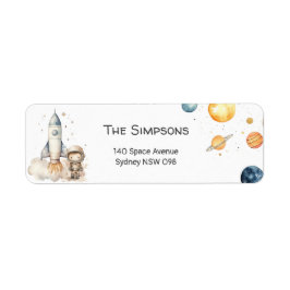 Returadressetikett för Rymden Starry Planets Returadress Etikett