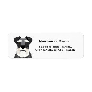 returadressetikett för schnauzer-hund returadress etikett