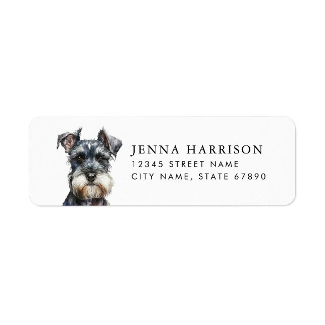 Returadressetikett för Schnauzer Returadress Etikett (Framsidan)