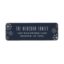 Returadressetikett för spridd snö-helgdag