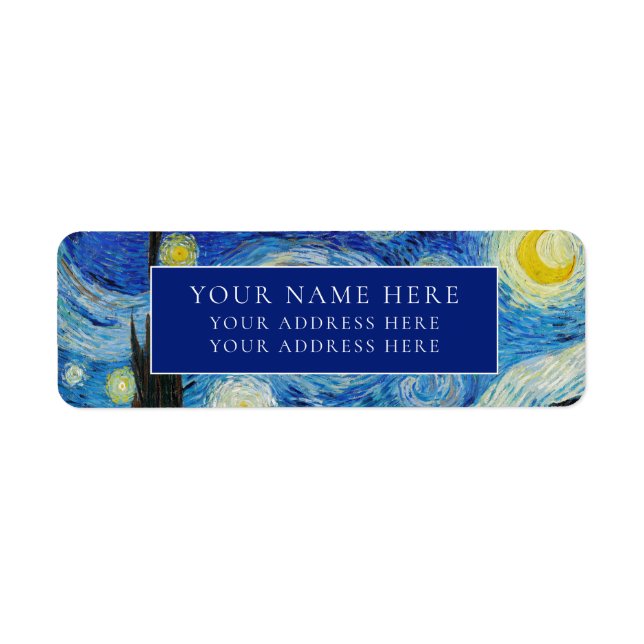 RETURADRESSETIKETT FÖR VAN GOGH "STARRY NIGHT" RETURADRESS ETIKETT (Framsidan)