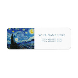RETURADRESSETIKETT FÖR VAN GOGH "STARRY NIGHT" RETURADRESS ETIKETT