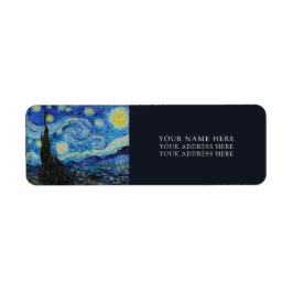 RETURADRESSETIKETT FÖR VAN GOGH "STARRY NIGHT" RETURADRESS ETIKETT