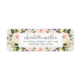  returadressetikett för Vår Blommigt Returadress Etikett