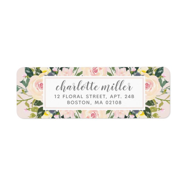  returadressetikett för Vår Blommigt Returadress Etikett (Framsidan)
