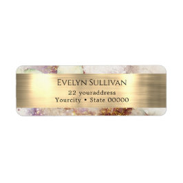 Returadressetikett för vattenfärg och guld returadress etikett