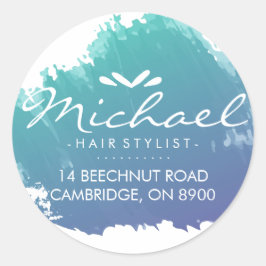 Returadressetikett för vattenfärg-Personlig Runt Klistermärke