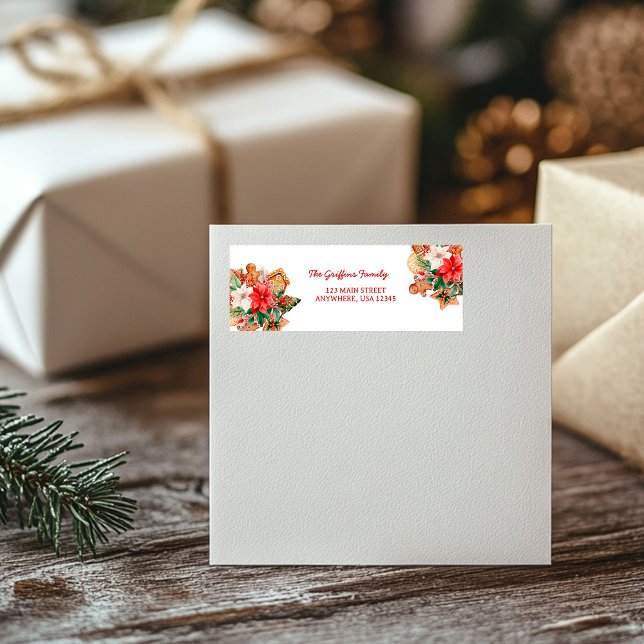 Returadressetikett för vinterfärg på jultomten returadress etikett (Skapare uppladdad)