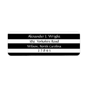 Returadressetikett för vit och svart Solid Rand Returadress Etikett