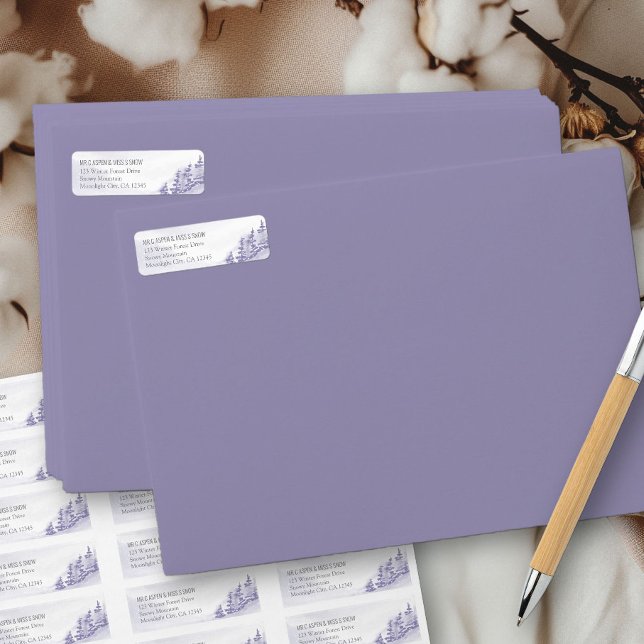 Returadressetikett för Winter Forest Lavender Returadress Etikett (Return address labels from my Winter Forest Lavender Wedding Collection)