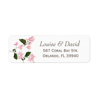 Returadressetikett med Bougainvillea Flowers Returadress Etikett