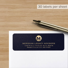 Returadressetikett med Business Monogram Emblem Returadress Etikett
