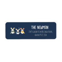 Returadressetikett med söt jultecken