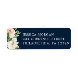 Returadressetikett Navyblå Guldros Returadress Etikett