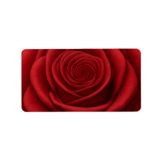 Returadressetikett - Röd rosblomma Adressetikett