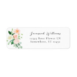 Returadressetikett V3 4 för persiko- och vit Blomm Returadress Etikett