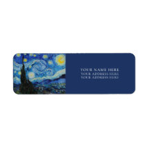 RETURADRESSETIKETT: VAN GOGH : "STARRY NIGHT"