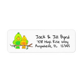 Returadressetikett Whimsical Birds Returadress Etikett