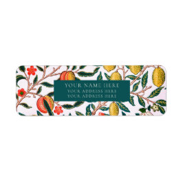 RETURADRESSETIKETT: WILLIAM MORRIS : ÄPPLE RETURADRESS ETIKETT
