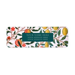 RETURADRESSETIKETT: WILLIAM MORRIS : ÄPPLE RETURADRESS ETIKETT